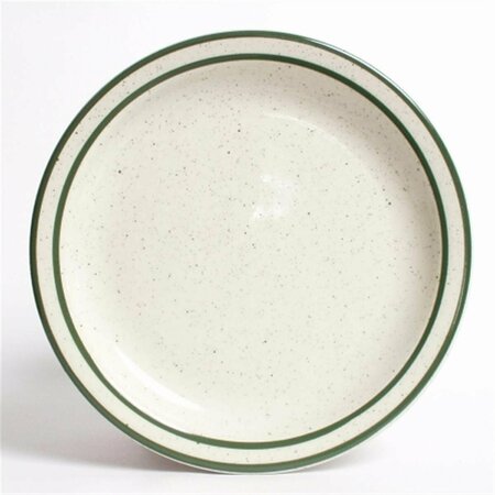 TUXTON CHINA Emerald 7.25 in. Narrow Rim with Green Speckle China Plate - American White - 3 Dozen TES-007